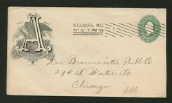 Anheuser Busch - 1896 October 12 cover from St. Louis to Chicago